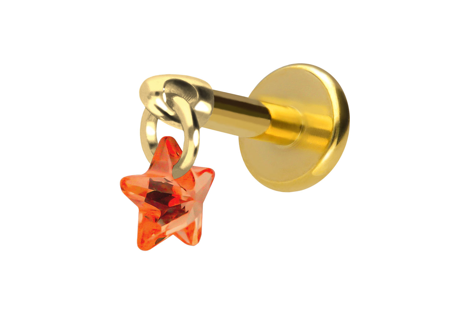 Titan Labret Piercing mit Innengewinde KRISTALLSTERN